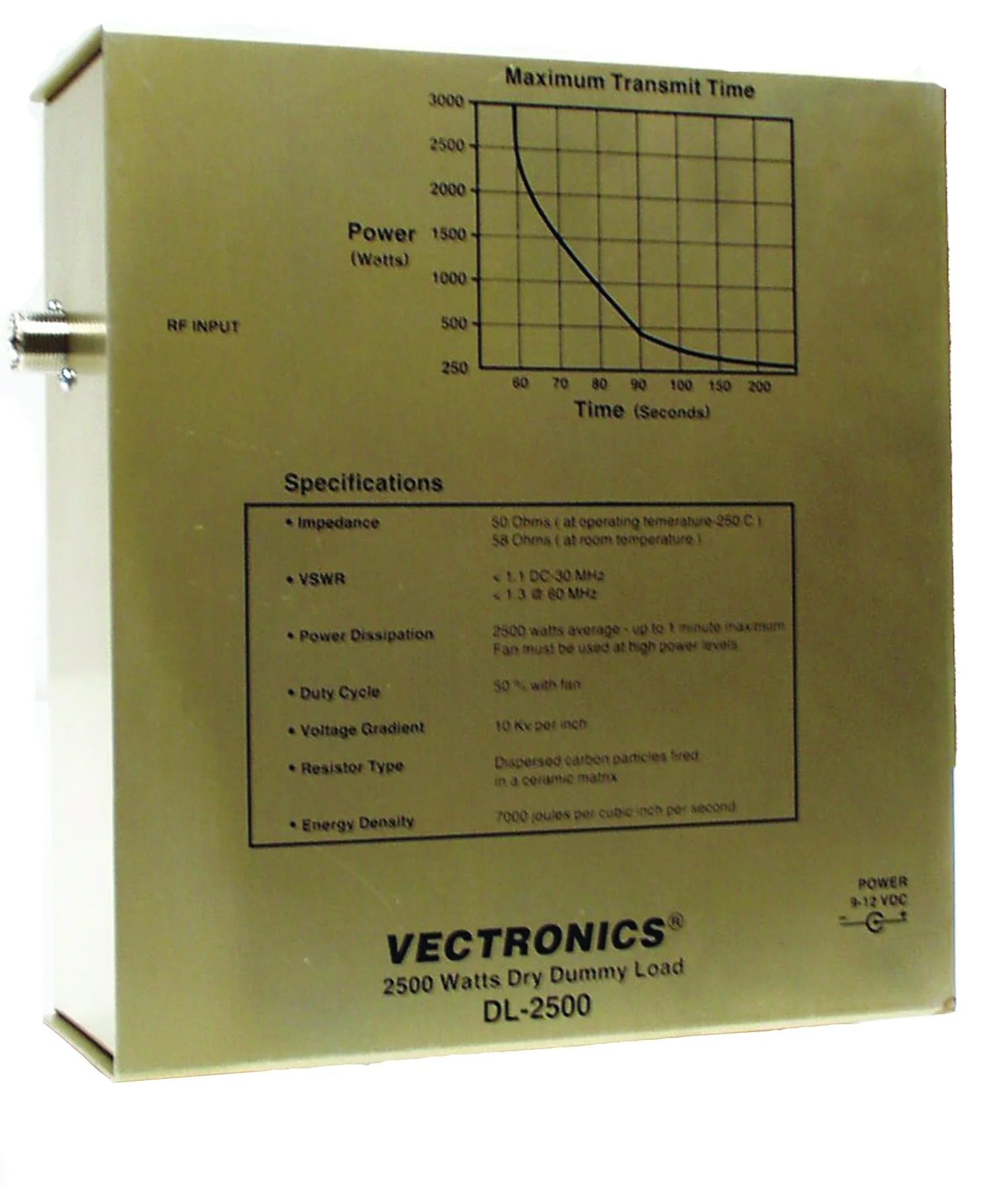 DL-2500N, IT,DUMMY LOAD, 2500W, 0-150MHz, FAN COOLED, N