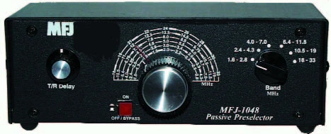 MFJ-1048, PRE-SELECTOR, PASSIVE, W/T-R RELAY, 1.6-33MHz