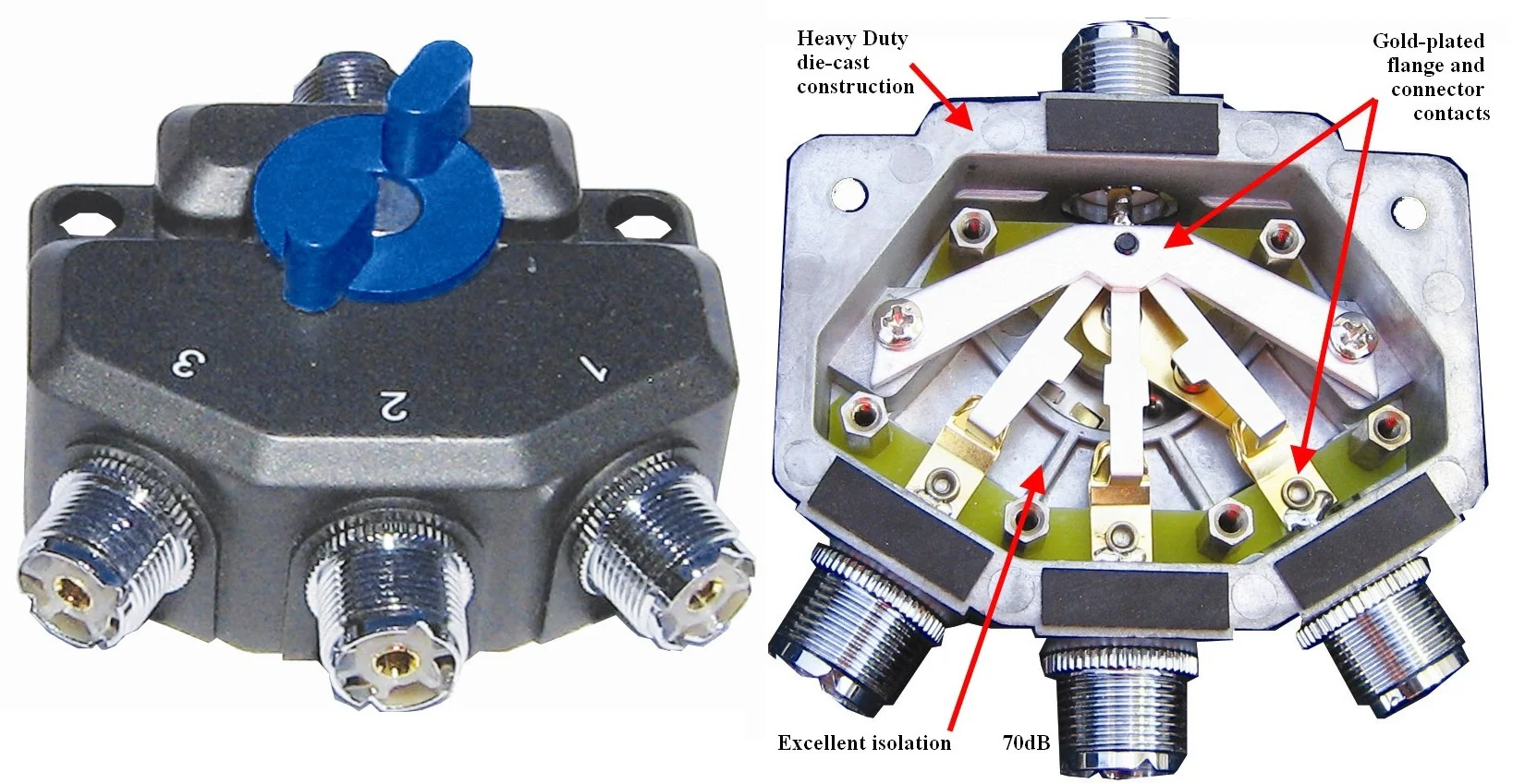 MFJ-2703, ANT SWITCH, 3 POS, SO-239,2kW @HF, 900MHz