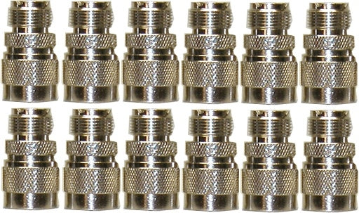 MFJ-7705P, 12-PACK N MALE TO SO-239 ADAPTOR (610-2815)